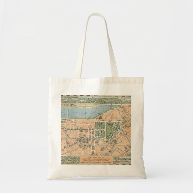 Tote Bag La partie centrale de Boston, Massachusetts carte (Devant)