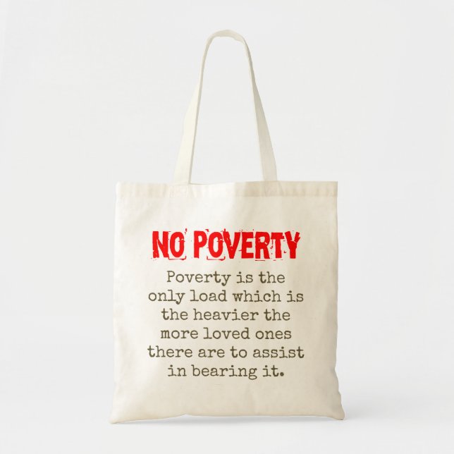Tote Bag La Pauvreté Est La Seule Charge - Citation Pauvret (Devant)