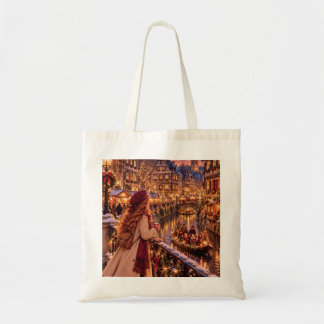 Tote Bag La Petite Fille Voyageuse Colmar Noël Toile