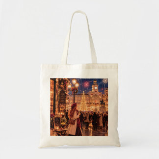 Tote Bag La Petite Fille Voyageuse Madrid Nouvel An Toile