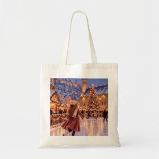 Tote Bag La Petite Fille Voyageuse Tallinn Noël Toile