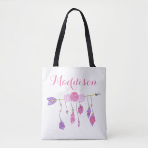 Tote Bag La plume de l'adolescence de flèche de Boho des