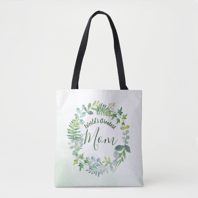 Tote Bag La plus grande maman du monde de la couronne verte (Devant)