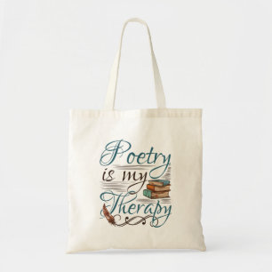 Tote Bag La poésie est ma thérapie poète écrivain poèm
