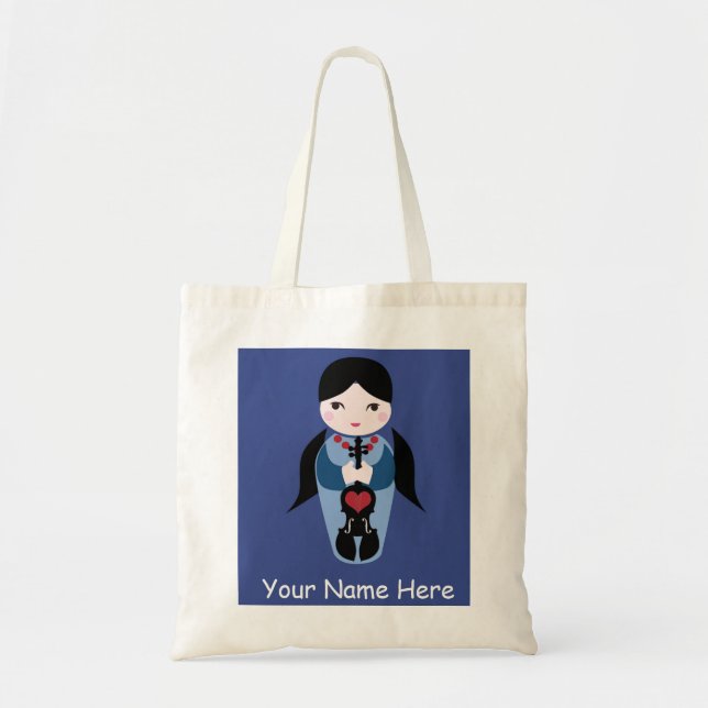 Tote Bag La poupée mignonne Fourre-tout de violon (Devant)