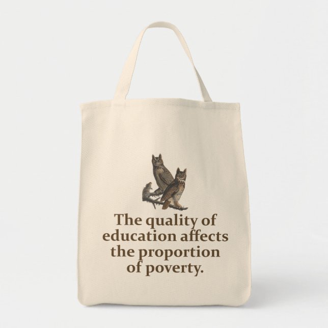 Tote Bag La Qualité De L'Éducation Affecte - Citation Sur L (Devant)