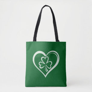 Tote Bag La Saint-Patrick drôle Shamrock cœur irlandais