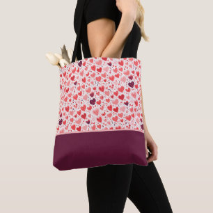 Tote Bag La Saint-Valentin Rouge et Rose Cœur Bloc de Coule