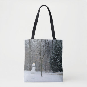 Tote Bag La scène de neige hivernale du voisin