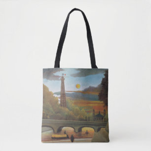 Tote Bag La Seine et la Tour Eiffel au coucher du soleil pa