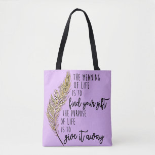 Tote Bag La signification de la vie - conception pourpre de