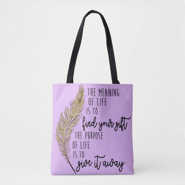 Tote Bag La signification de la vie - conception pourpre de (Devant)