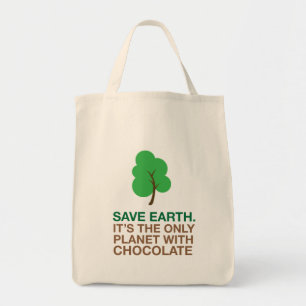 Tote Bag La terre, la seule planète avec du chocolat
