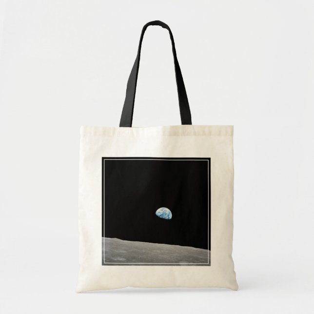Tote Bag La Terre S'Élève Au-Dessus De L'Horizon Lunaire. (Devant)