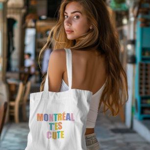 Tote Bag La typographie de la ville de Montréal coloré mode