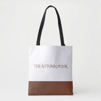 Tote Bag La typographie marron et blanc de l'automne