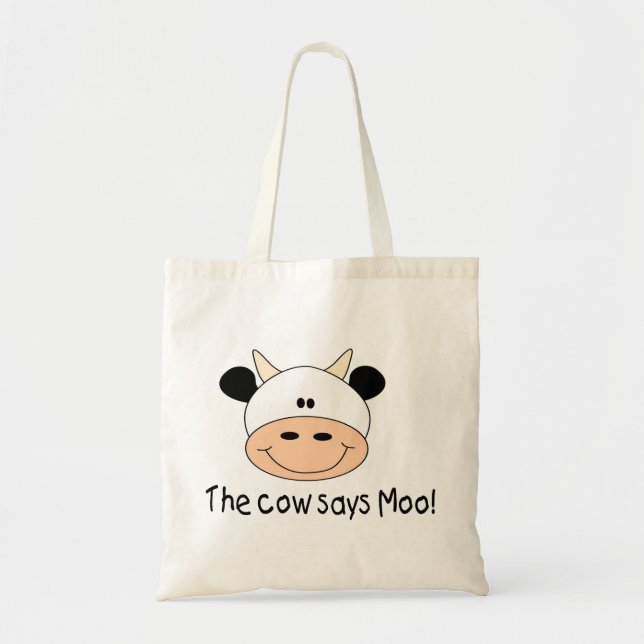 Tote Bag La vache indique le MOO (Devant)