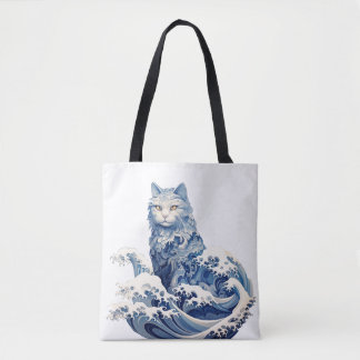 Tote Bag La Vague De Chat Au Large De Kanagawa