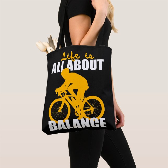 Tote Bag La Vie, c'est l'équilibre du cyclisme, la motivati (Créateur téléchargé)