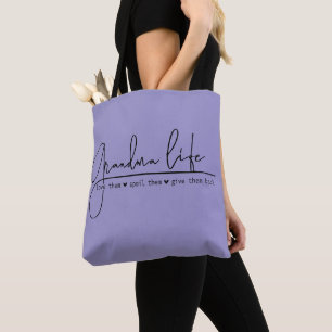 Tote Bag La vie de grand-mère moderne pourpre