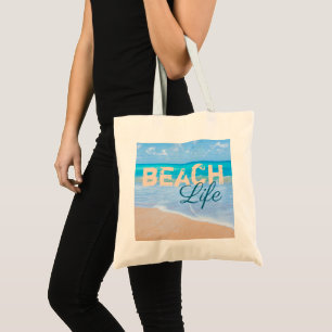 Tote Bag La vie de plage. Océan tropical d'Aqua de paradis