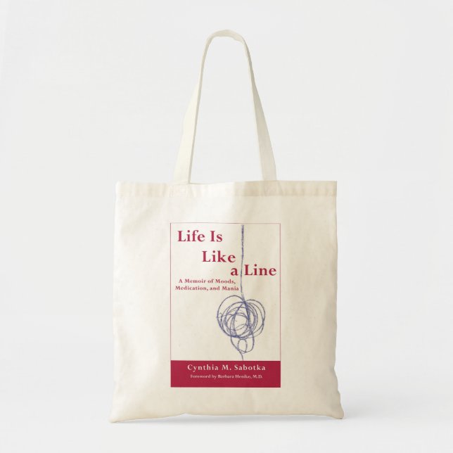 Tote Bag La vie est comme une ligne livre bipolaire (Devant)