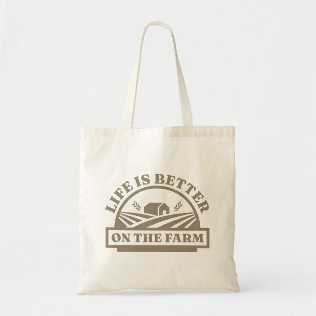 Tote Bag La Vie Est Meilleure À La Ferme (Devant)