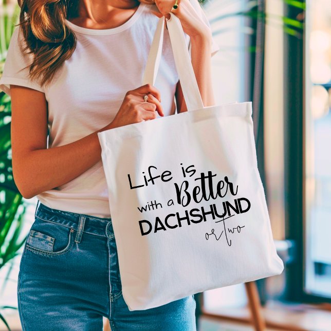 Tote Bag La vie est meilleure avec Dachshunds Best Friends  (Créateur téléchargé)
