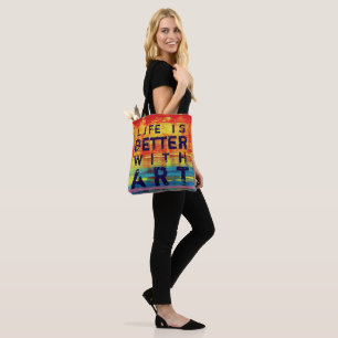Tote Bag La vie est meilleure avec l'art - Sunny Jaune Art