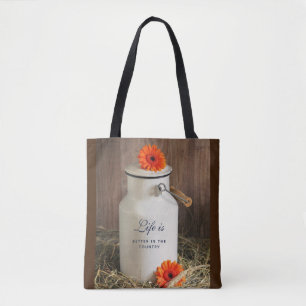 Tote Bag La vie est meilleure dans le pays Citation avec La