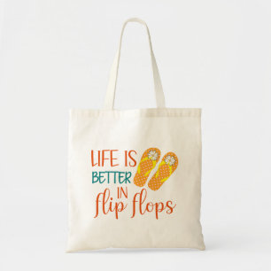 Tote Bag La Vie Est Meilleure En Flip Flops, Citation Été