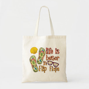 Tote Bag La vie est meilleure en tongs Vibes d'été