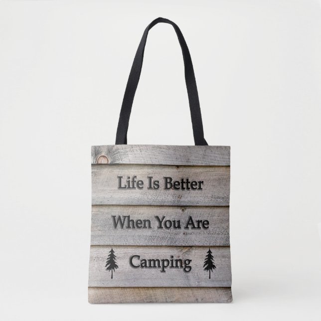Tote Bag La vie est meilleure quand on campe (Devant)