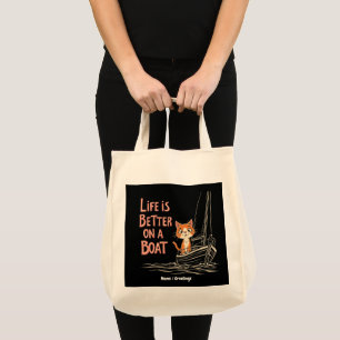 Tote Bag La vie est meilleure sur un bateau Katamaran Segel