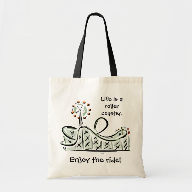 Tote Bag La vie est un dessous de verre à rouleaux. Profite (Devant)