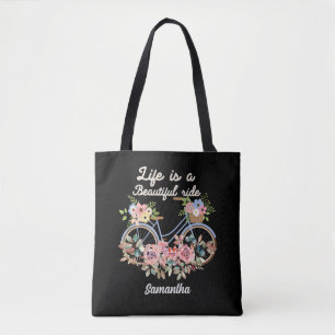 Tote Bag La vie est une belle balade citations Printemps Fl