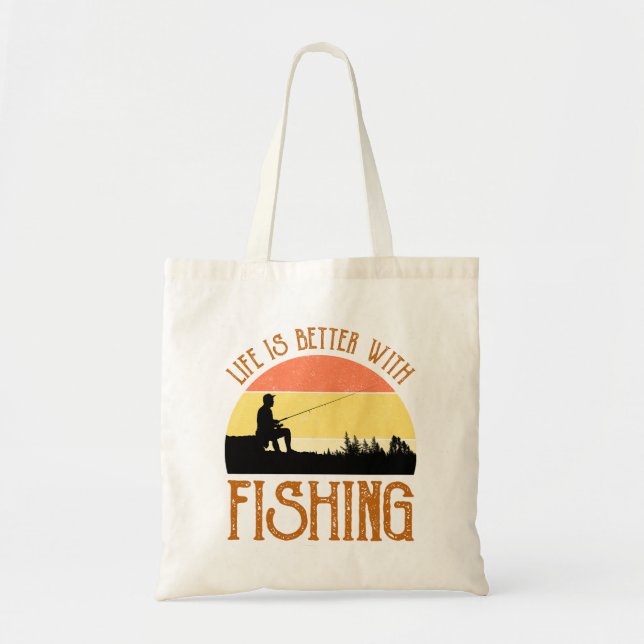 Tote Bag La Vie Vaut Mieux Avec La Pêche (Devant)