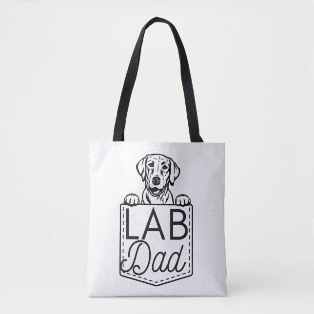 Tote Bag "Lab Papa" Peek-a-Boo Premium Fourre-tout (Devant)