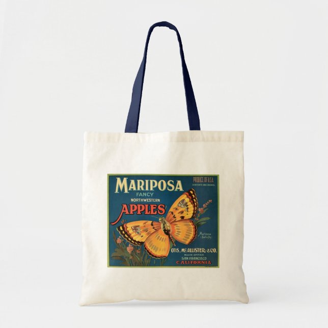 Tote Bag Label Crate Mariposa Apples (Devant)