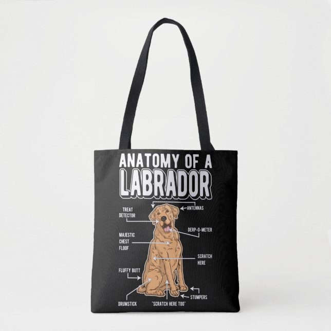 Tote Bag Labrador Anatomie Funny Chien (Devant)