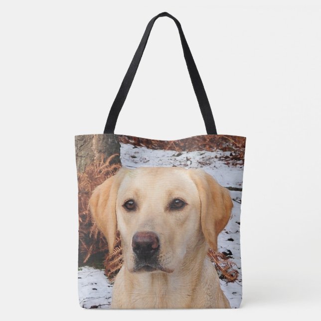 Tote Bag Labrador jaune - Chien à neige - Laboratoire jaune (Dos)