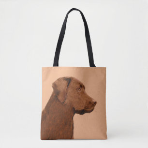 Tote Bag Labrador Retriever (Chocolat) Peinture - Chien Art