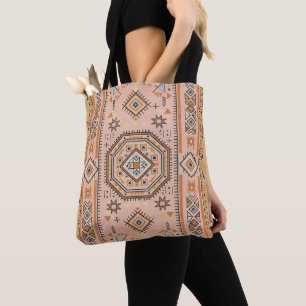 Tote Bag Labyrinthe Doré – Géométrie Marocaine Moderne