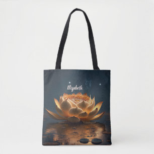 Tote Bag Lac de la Fleur de Lotus Sombre