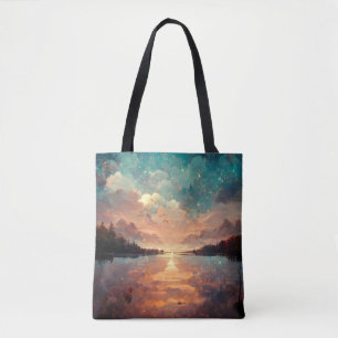Tote Bag Lac Dreamlike et Sunset Landscape