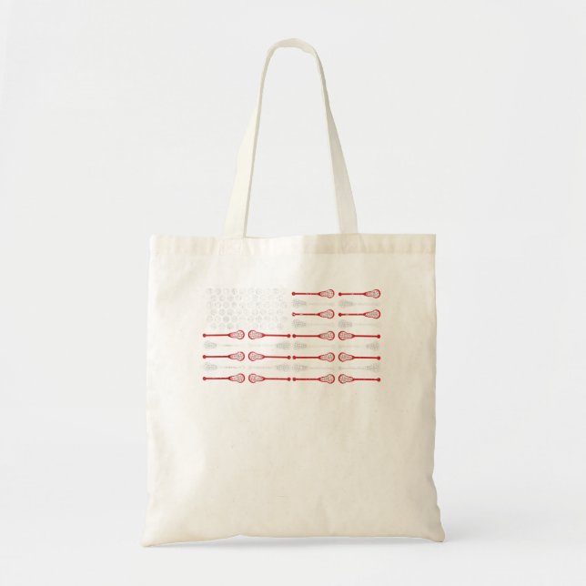 Tote Bag Lacrosse Coach Badass Job Title US Drapeau Lacross (Devant)