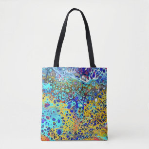 Tote Bag L'acrylique de sifflement de turquoise versent