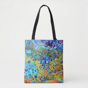 Tote Bag L'acrylique de sifflement de turquoise versent