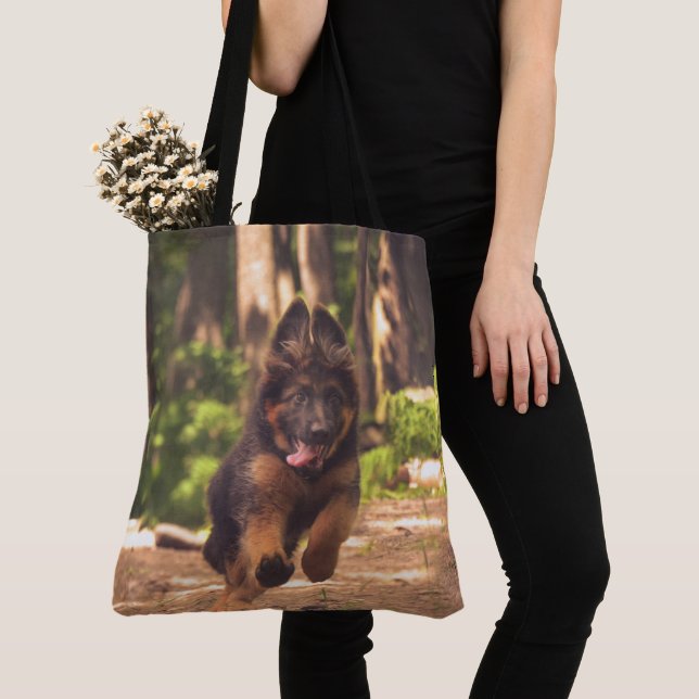 Tote Bag L'adorable berger allemand de longue date (De près)