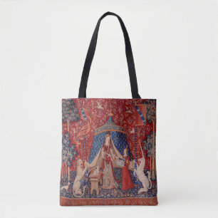 Tote Bag Lady and Unicorn Medieval Tapestry Desire